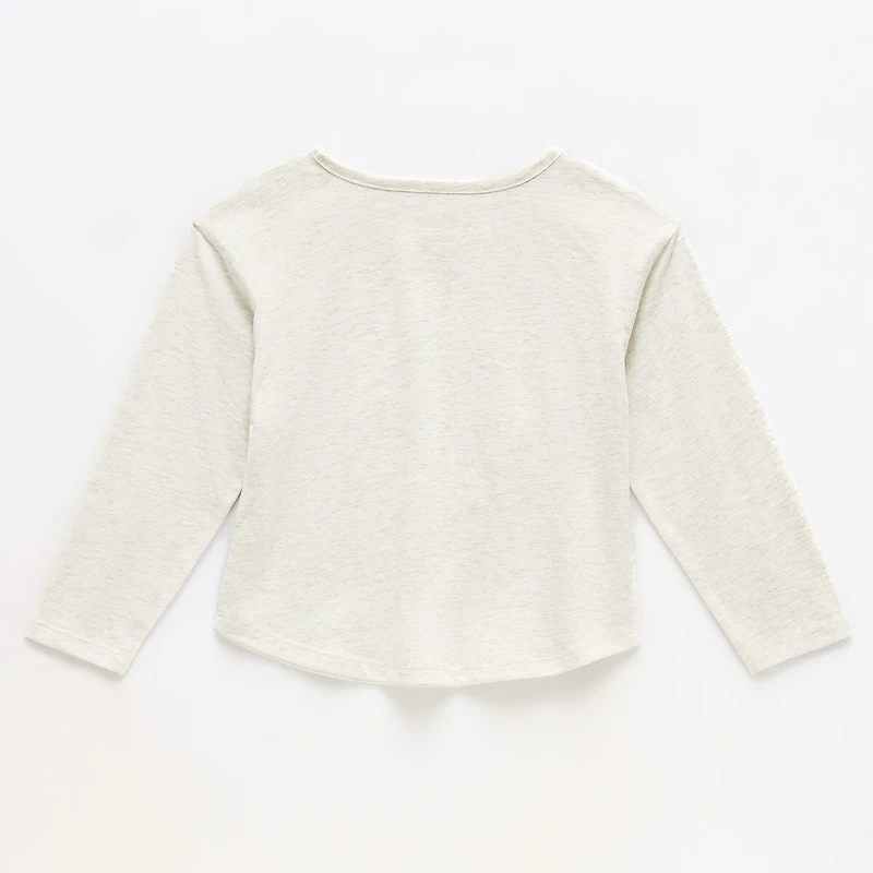 Okie Dokie Toddler & Little Girls Round Neck Long Sleeve Applique T-Shirt