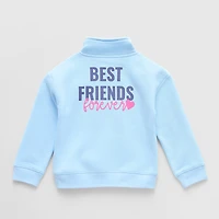 Okie Dokie Toddler & Little Girls Mock Neck Long Sleeve Fleece Quarter-Zip Pullover
