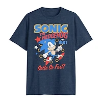 Mens Crew Neck Short Sleeve Classic Fit Sonic the Hedgehog Big and Tall Graphic T-Shirt