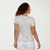 Hearts Of Palm Womens V Neck Short Sleeve T-Shirt