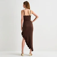 Emerald Sundae Womens Juniors Draped Neck Sleeveless Bodycon Dress