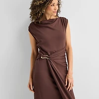 MSK Womens High Neck Sleeveless Maxi Dress