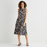 Danny & Nicole Womens Midi Geometric Jacket Dress