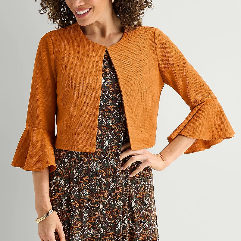 Perceptions Womens Floral Jacket Dress
