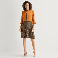 Perceptions Womens Floral Jacket Dress