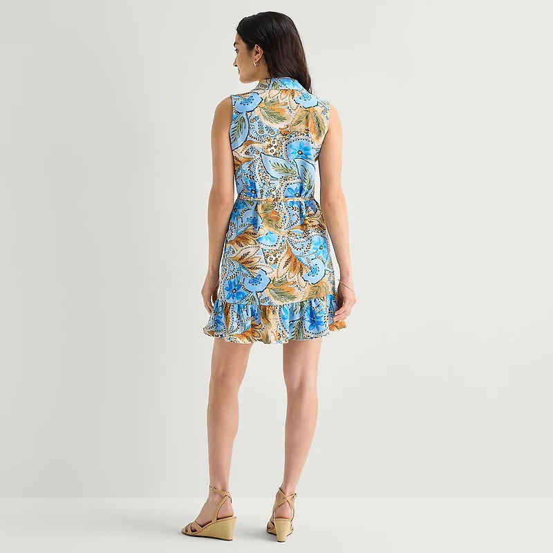 Be by CHETTA B Womens Sleeveless Abstract Fit + Flare Dress