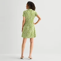 MSK Womens Short Sleeve Floral Shift Dress