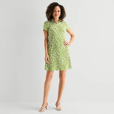 MSK Womens Short Sleeve Floral Shift Dress