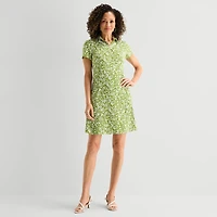 MSK Womens Short Sleeve Floral Shift Dress
