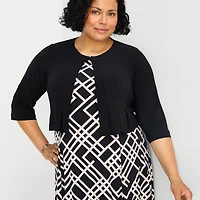 Danny & Nicole Womens Plus Geometric Jacket Dress