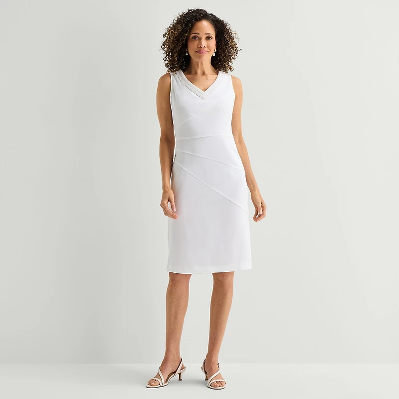 Maya Brooke Womens Embellished Jacket Dress
