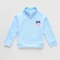 Okie Dokie Toddler & Little Girls Mock Neck Long Sleeve Fleece Quarter-Zip Pullover