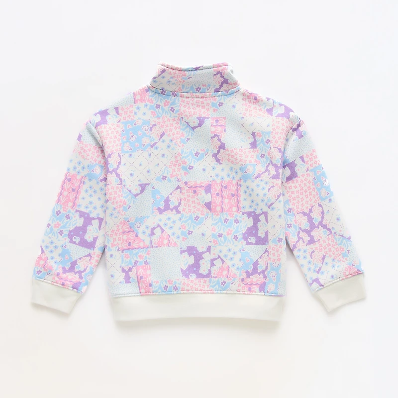 Okie Dokie Toddler & Little Girls Mock Neck Long Sleeve Fleece Casual Quarter-Zip Pullover