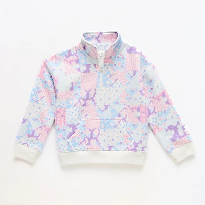 Okie Dokie Toddler & Little Girls Mock Neck Long Sleeve Fleece Casual Quarter-Zip Pullover