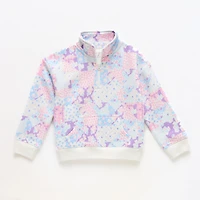 Okie Dokie Toddler & Little Girls Mock Neck Long Sleeve Fleece Casual Quarter-Zip Pullover