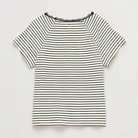 Thereabouts Little & Big Kid Girls Boat Neck Short Sleeve Lace Trim T-Shirt