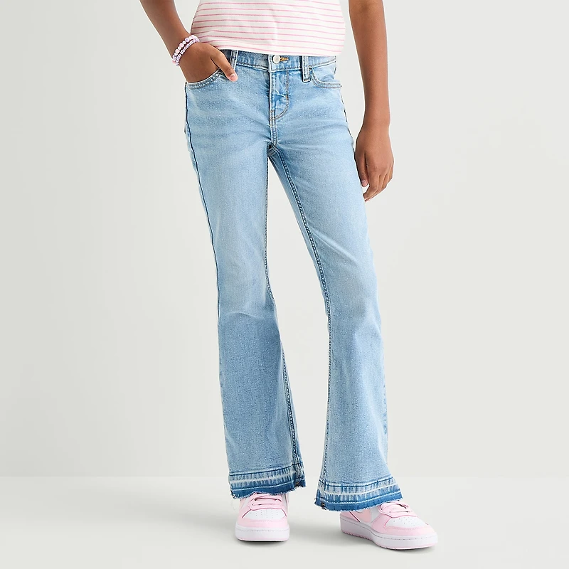 Thereabouts Little & Big Kid Girls Adjustable Waist Low Rise Flare Leg Jean