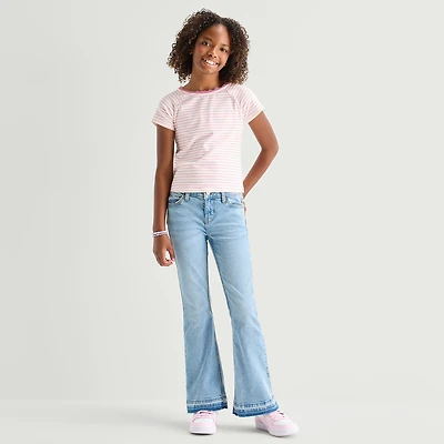 Thereabouts Little & Big Kid Girls Adjustable Waist Low Rise Flare Leg Jean