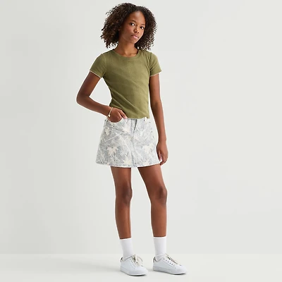 Thereabouts Little & Big Kid Girls Mid Rise Adjustable Waist Midi Denim Skirt