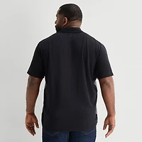 Shaquille O'Neal XLG™ Blocked Bowling Mens Short Sleeve Regular Fit Big and Tall Button-Down Shirt