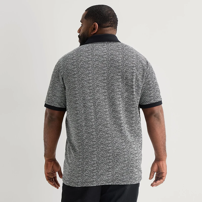 Shaquille O'Neal XLG™ Jacquard Texture Big and Tall Mens Regular Fit Short Sleeve Polo Shirt