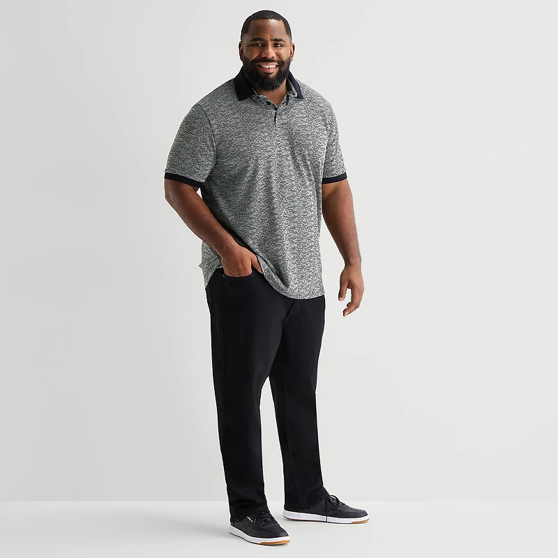 Shaquille O'Neal XLG™ Jacquard Texture Big and Tall Mens Regular Fit Short Sleeve Polo Shirt