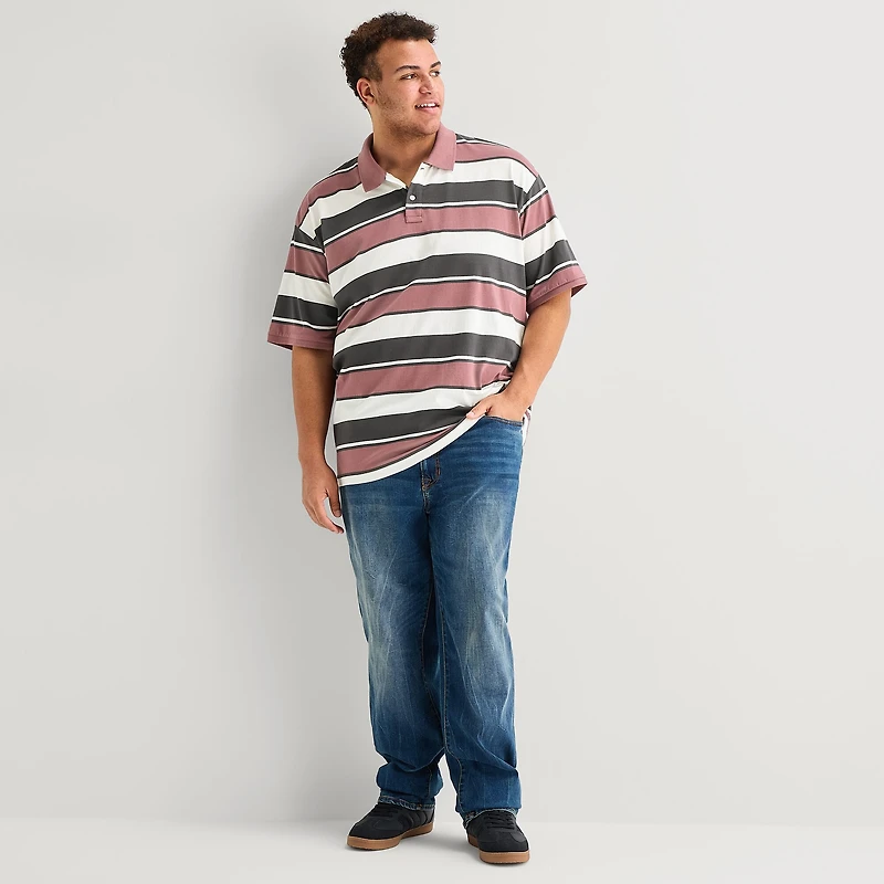 Arizona Big and Tall Mens Boxy Fit Short Sleeve Polo Shirt