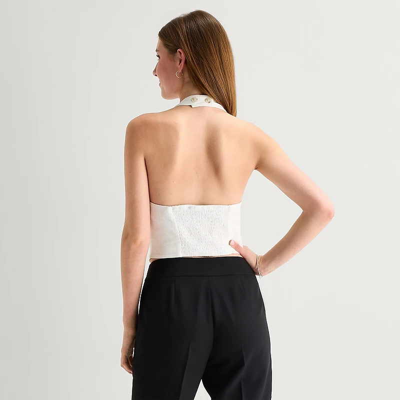 by&by Womens Juniors V Neck Sleeveless Vest