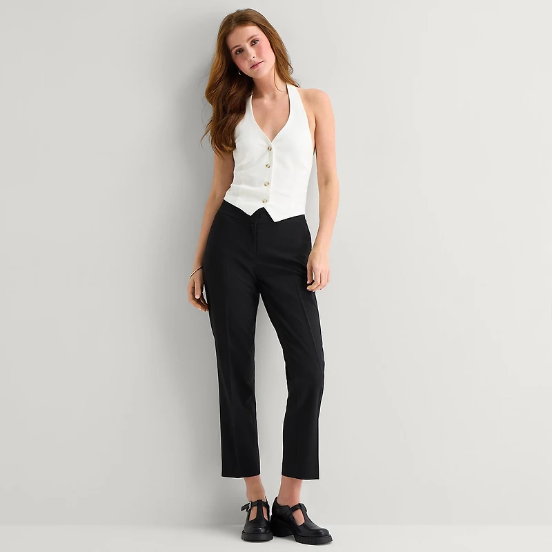 by&by Womens Juniors V Neck Sleeveless Vest