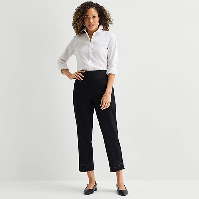 Alfred Dunner Detail Driven Womens Straight Ankle Pant