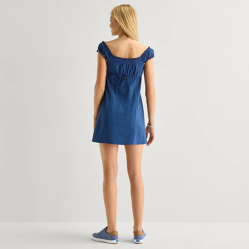Arizona Womens Juniors Sweetheart Neck Sleeveless Babydoll Dress