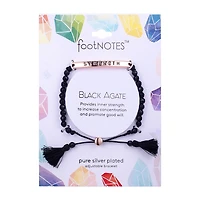 Footnotes Rose Gold Plate Over Brass Womens Agate Cord Bracelet