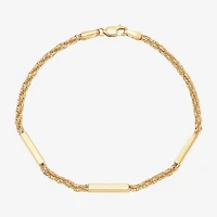 Made in Italy 10K Gold Hollow Bar Station Bracelet