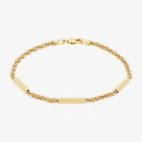 Made in Italy 10K Gold Hollow Bar Station Bracelet