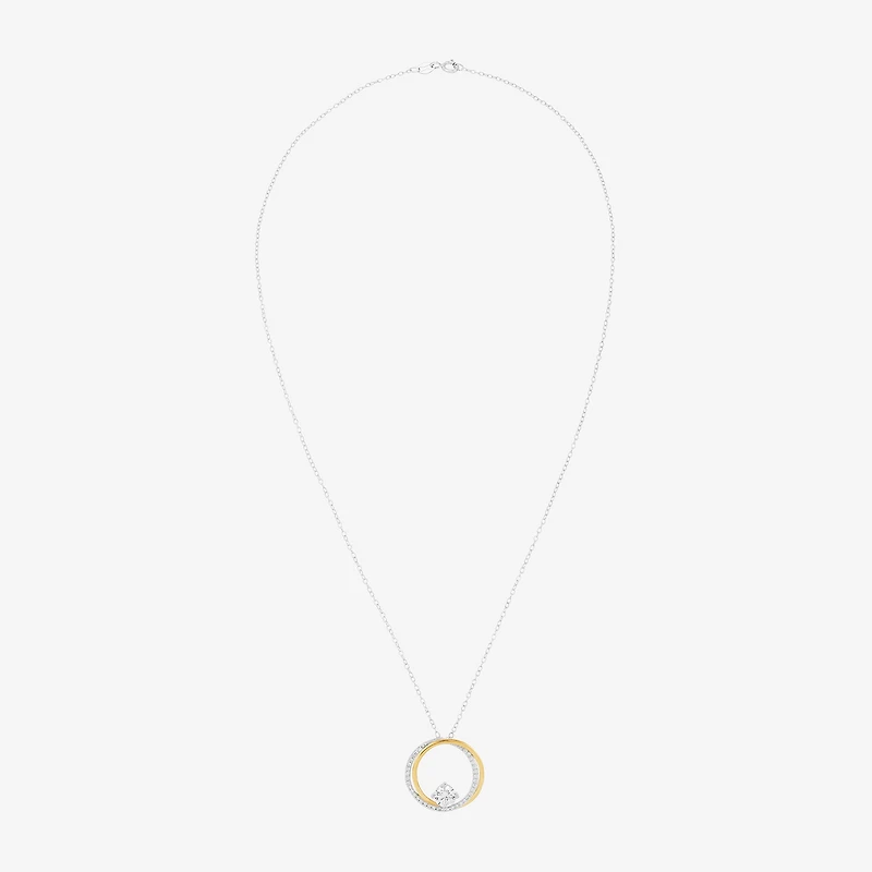 DiamonArt® White Cubic Zirconia 14K Gold Over Silver Round 2-pc. Jewelry Set