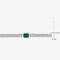 Womens Sterling Silver 7.5 Inch Solid Curb Chain Bracelet