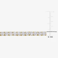 Womens White Sapphire 18K Gold Over Silver 17 Inch Tennis Necklace