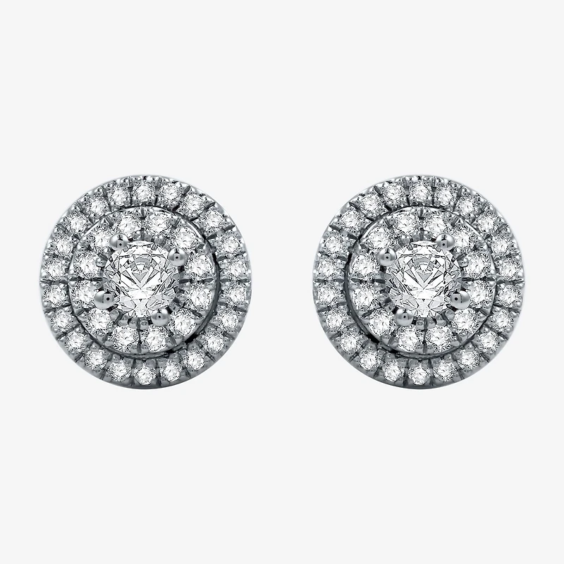 Ever Star (H-I / I1) 1 CT. T.W. Lab Grown White Diamond 10K White Gold 10.8mm Round Stud Earrings