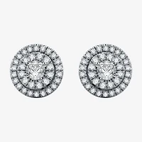 Ever Star (H-I / I1) 1 CT. T.W. Lab Grown White Diamond 10K White Gold 10.8mm Round Stud Earrings
