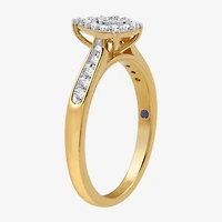 I Said Yes (H-I / I1) Womens 3/8 CT. T.W. Lab Grown White Diamond Sterling Silver Pear Side Stone Halo Bridal Set