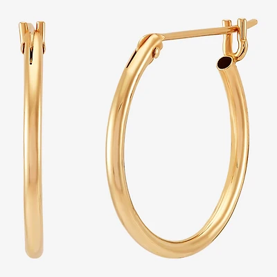 Womens 14K Gold 16mm Round Hoop Earrings