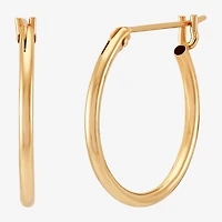 Womens 14K Gold 16mm Round Hoop Earrings
