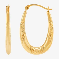 Womens 14K Gold 15.8mm Round Hoop Earrings