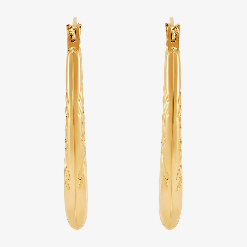 Womens 14K Gold 15.8mm Round Hoop Earrings