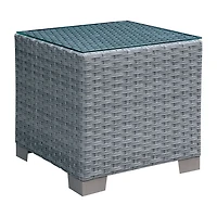 Furniture of America™ Zurcher Glass Top Weather Resistant Side Table