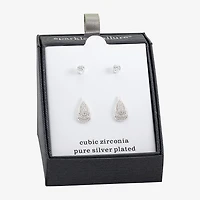 Sparkle Allure Womens Cubic Zirconia 2 Pair Earring Set