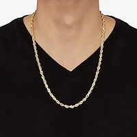 Unisex Adult 10K Gold 24 Inch Rope Chain Necklace