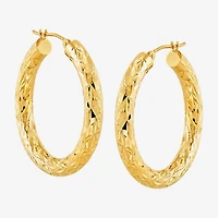 14K Yellow Gold Crystal-Cut Hoop Earrings