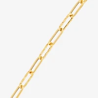 Gold Addiction Womens 14K Gold 8 Inch Hollow Paperclip Chain Bracelet