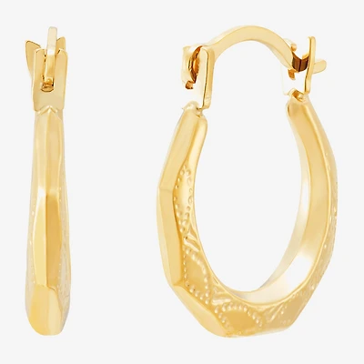 Womens 14K Gold 11.5mm Round Hoop Earrings